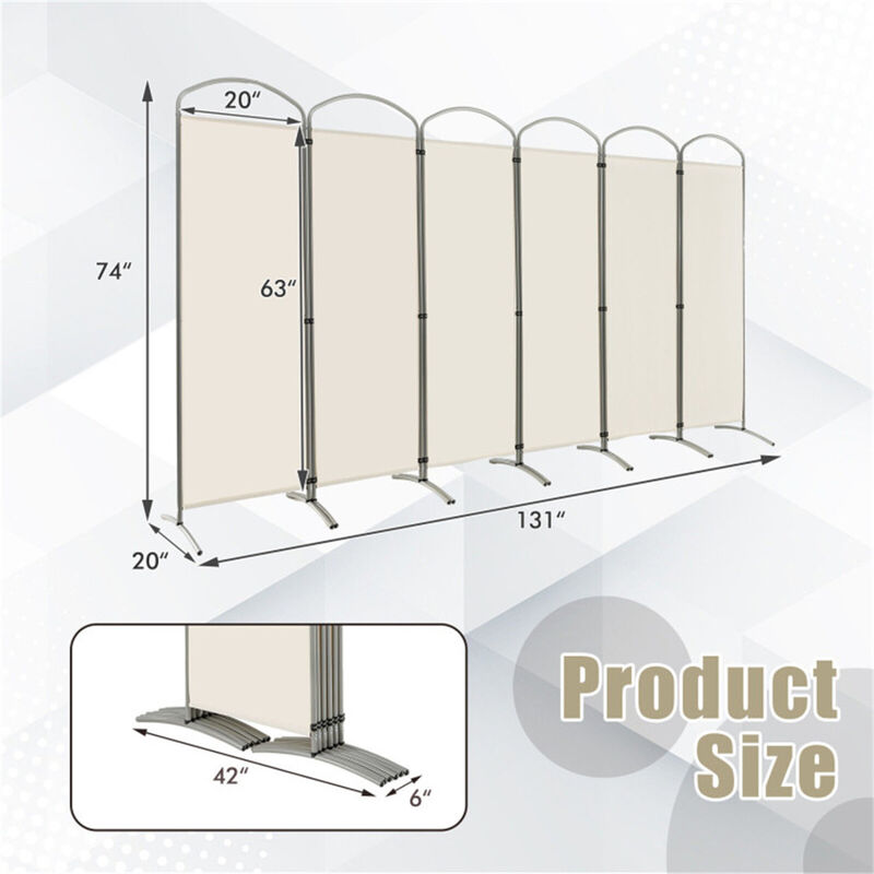 6-Panel Privacy Screen Foldable Room Divider for Flexible and Stylish Space Separation