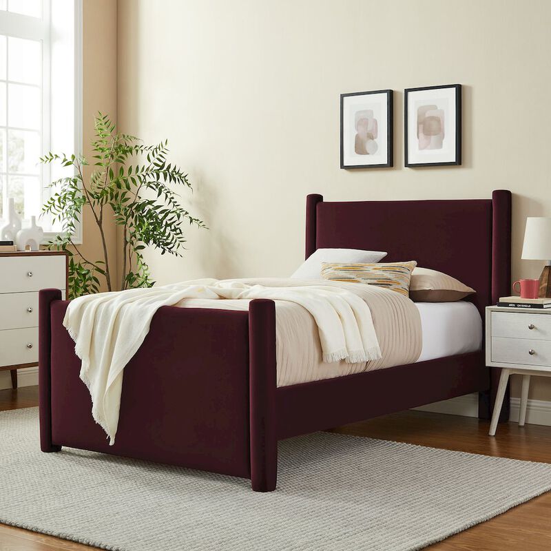 Modway Rael Performance Velvet Twin Platform Bed image number 7