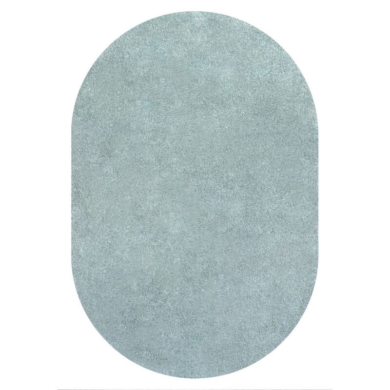 Haze Solid Low Pile Oval Area Rug