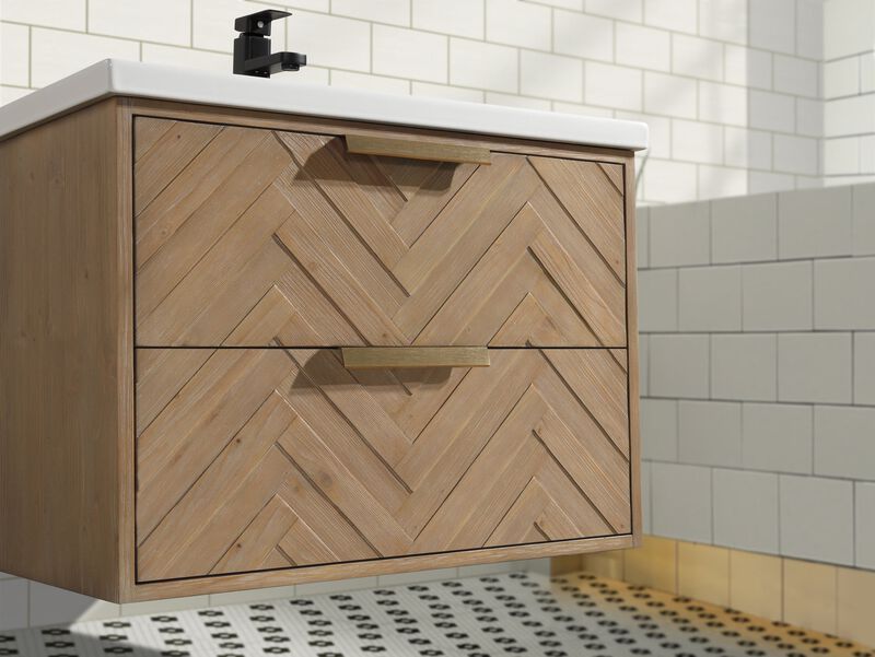 Carlsbad 30" Floating Bathroom Vanity Weathered Fir image number 2