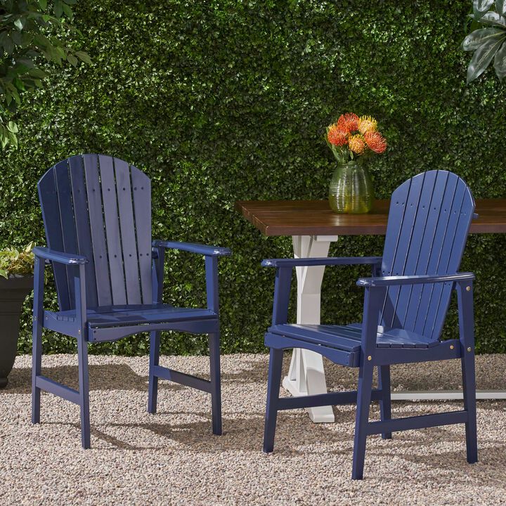 Hivvago Acacia Adirondack Chairs Set of 2 for Patio Dining