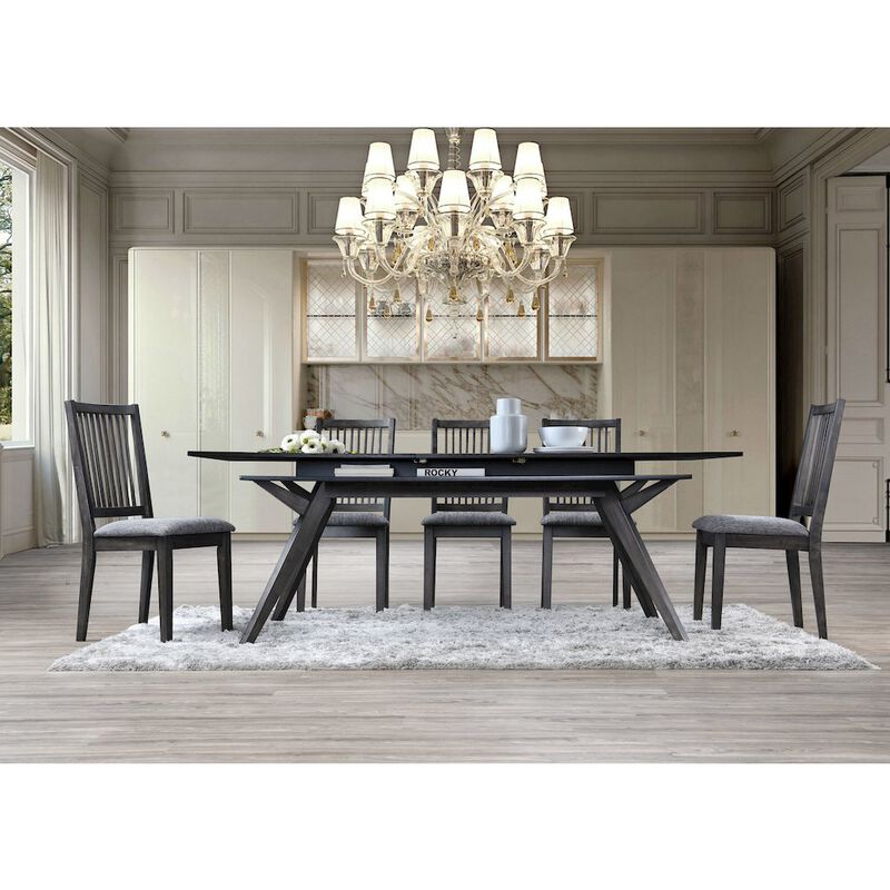 Alpine Furniture Lennox Rectangular Extension Dining Table, Dark Tobacco