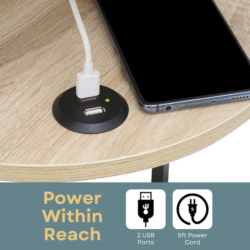 Convenience Concepts Designs2Go Simon 3 Tier End Table with USB Ports