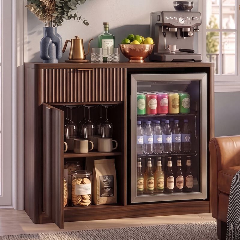 Falfil Mini Fridge Liquor Sideboard Cabinet image number 2