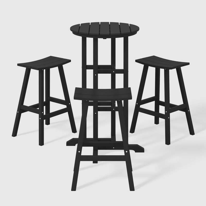 WestinTrends Outdoor Patio Bar Height Table and Bar Stool 3-Piece Dining Set