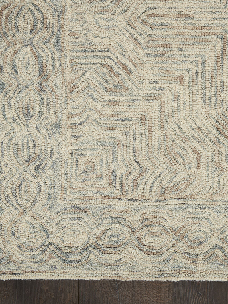 Interlock ITL03 Blue/Ivory 2'3" x 7'6" Rug image number 2