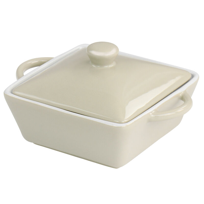 Martha Stewart Mini Stoneware Casserole with Lid in Beige