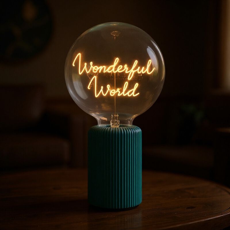 Bulb WONDERFUL WORLD Amber with Base Table Lamp PORTABLE Pop image number 2