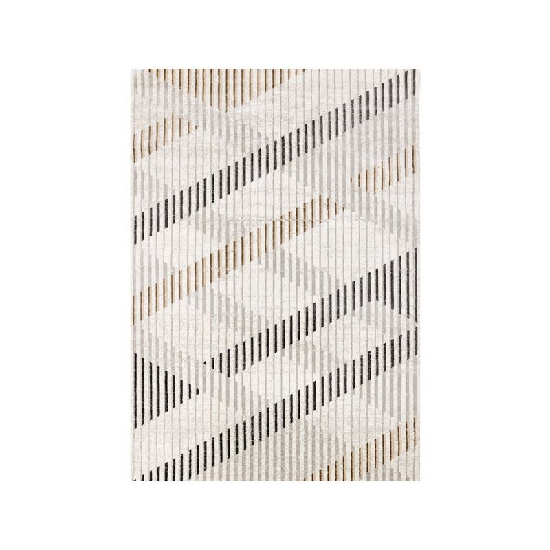 Novelle Home Washable Distressed Brown Cream Indoor Area Rug, 5'3 x 7'7 image number 0