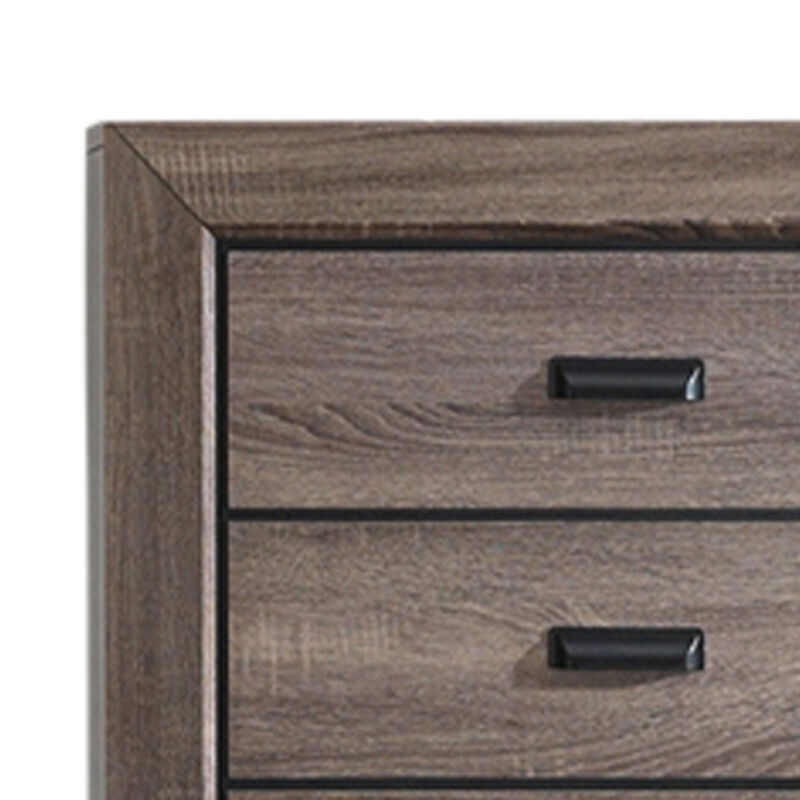 Kings Brand Furniture Kerry Wood 5-Drawer Chest, Brown image number 2