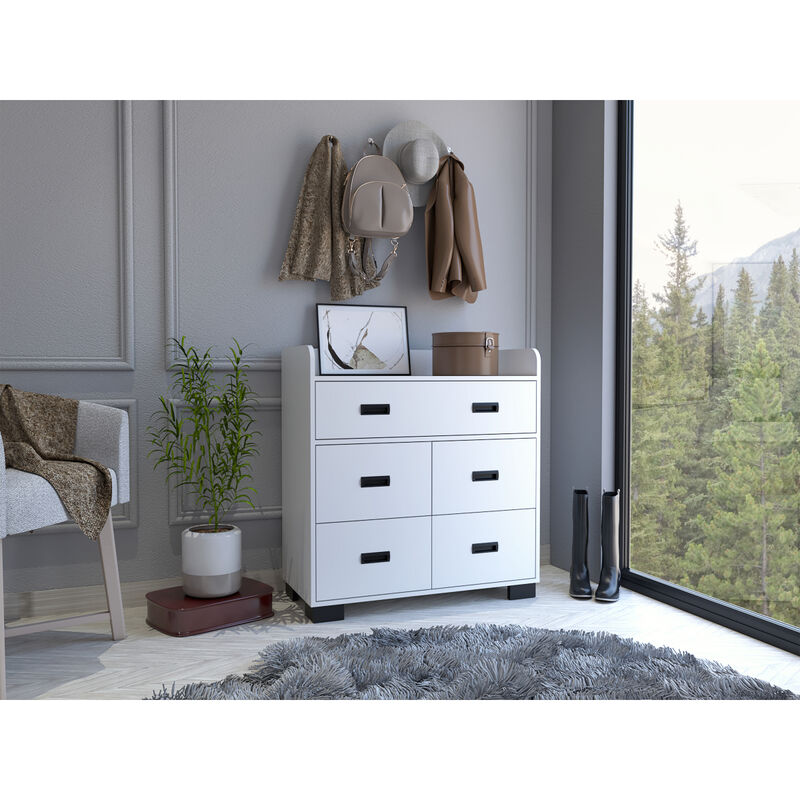 Edgemont 5-Drawer Dresser White