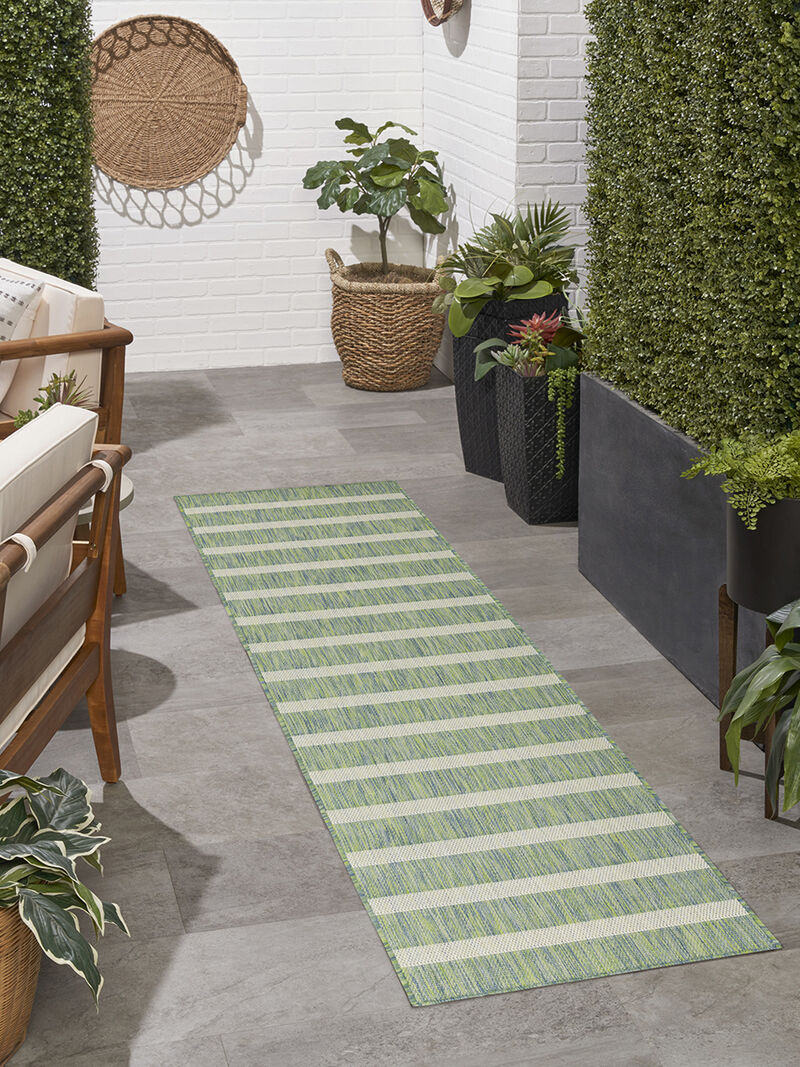 Positano POS03 Blue/Green/Ivory 2'2" x 8' Rug image number 1