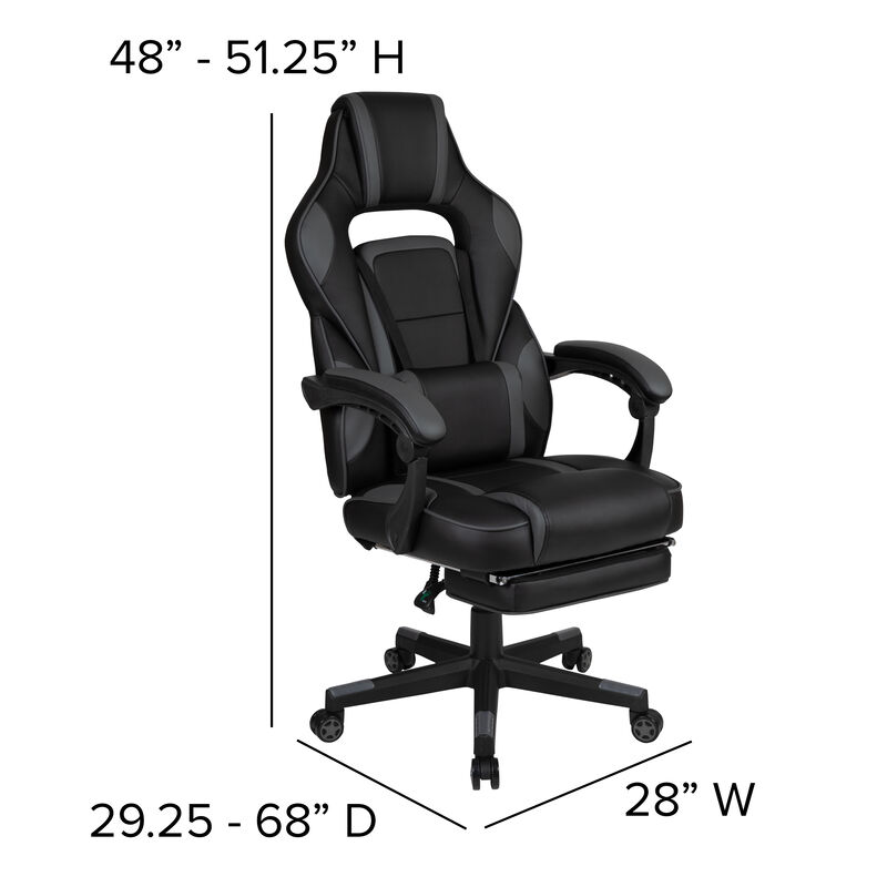X40 Gaming Chair Racing Ergonomic Computer Chair with Fully Reclining Back/Arms, Slide-Out Footrest, Massaging Lumbar - / image number 5