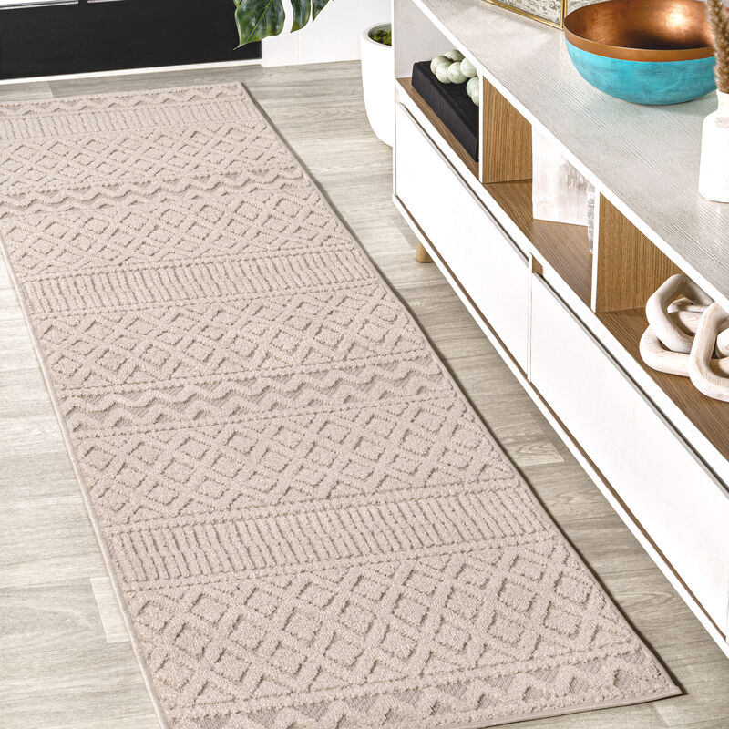 Ormond High-Low Modern Trellis Geometric Area Rug