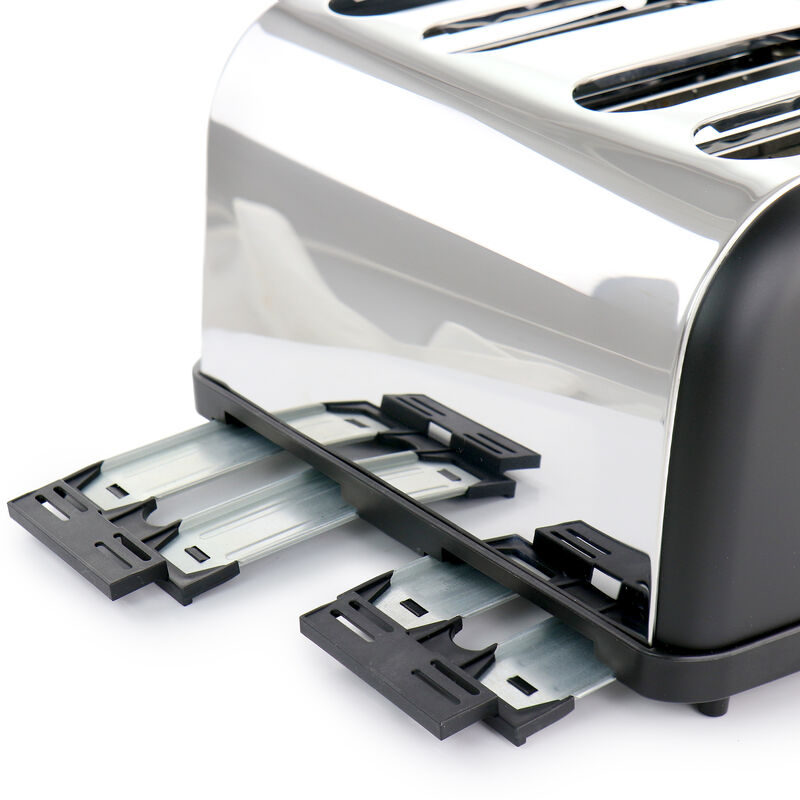 MegaChef 4 Slice Wide Slot Toaster with Variable Browning in Black and Rose Gold image number 6