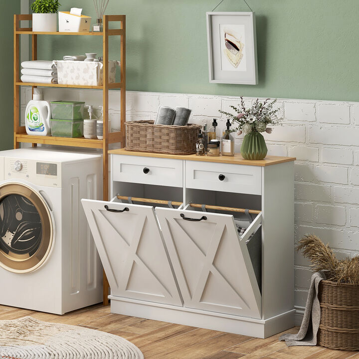 Hivvago Bathroom Storage Cabinet with Removable Hampers