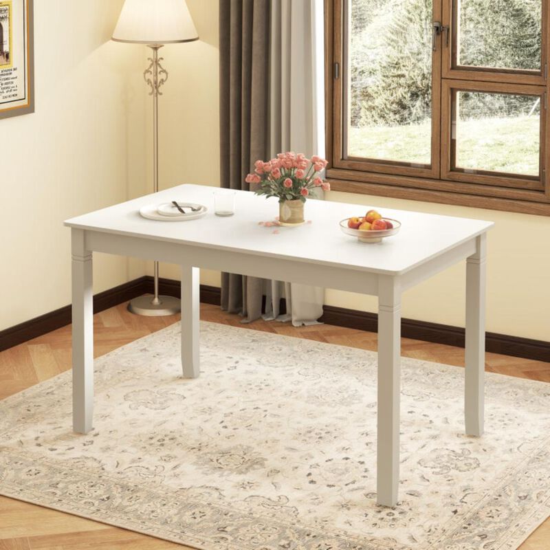 Hivvago Wooden Dining Table for 4 People Rectangular Kitchen Table with Rubber Wood Legs.