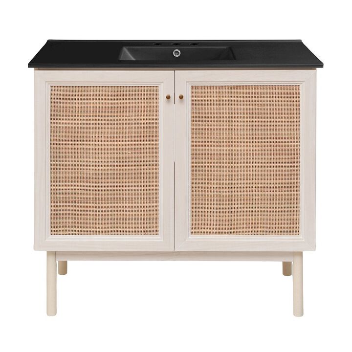 36" Freestanding Bathroom Vanity with 3-Hole Widespread Sink Top