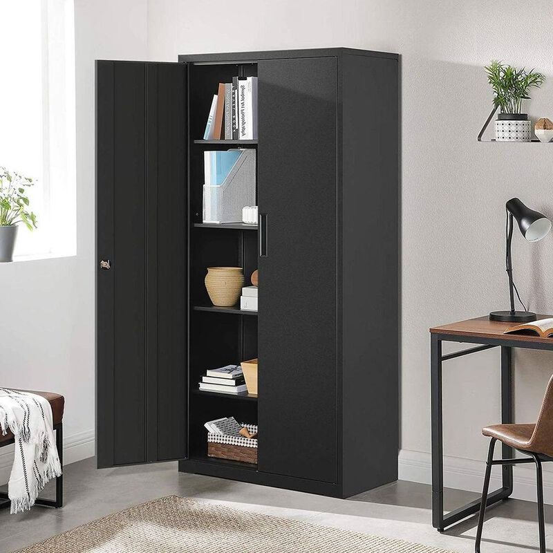 Freestanding Metal Storage Cupboard with Locking Doors
