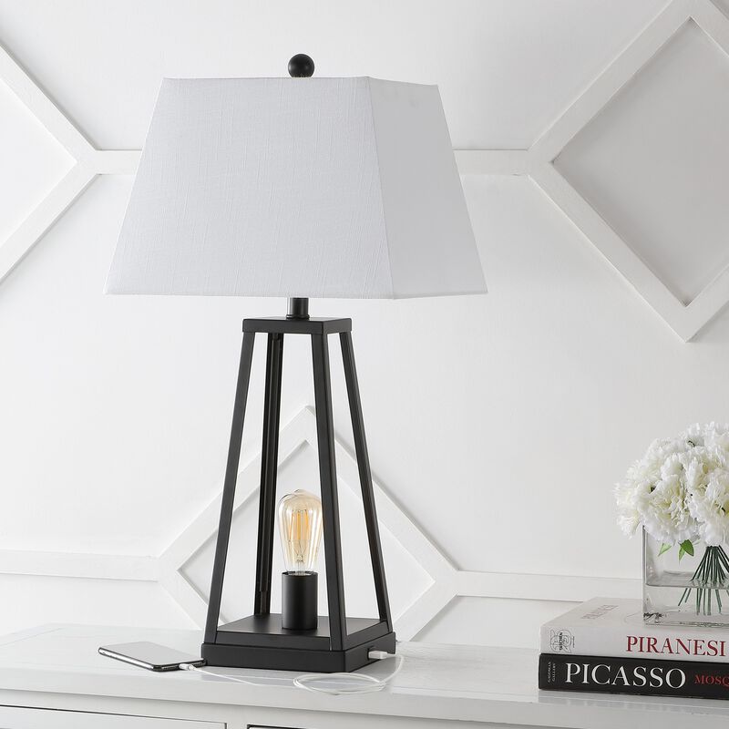 Waylon Classic Industrial Iron Nightlight LED Table Lamp with USB Charging Port image number 6