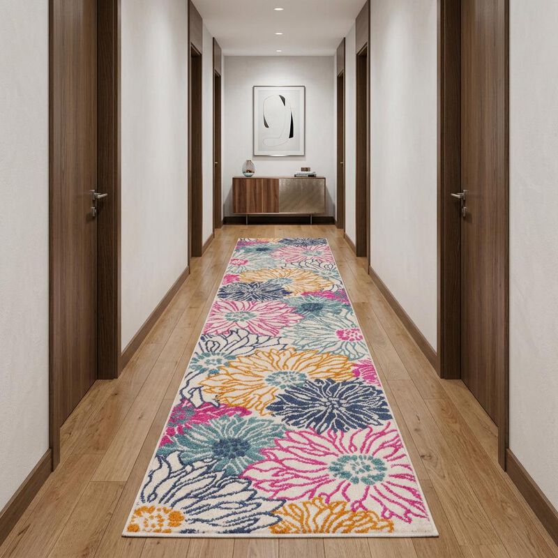 HomeRoots Floral Runner Rug image number 1