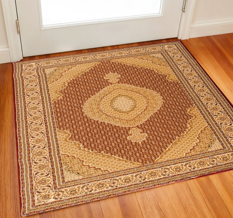 HomeRoots Oriental Square Rug