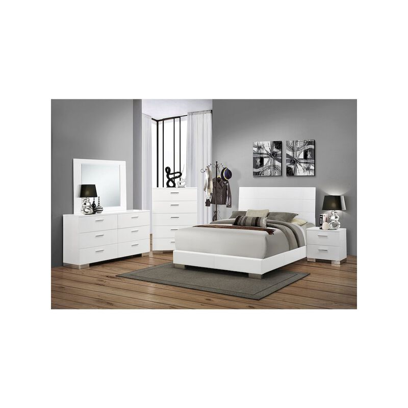Coaster Co. of America Felicity 6-drawer Wood Dresser with Mirror White High Gloss image number 2