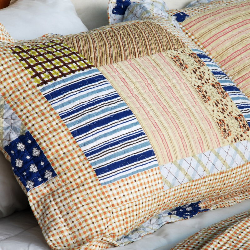 Classic Plaids Queen 3PC Cotton Quilted Printed Bedding Set Soft Lightweight Quilt Set image number 2