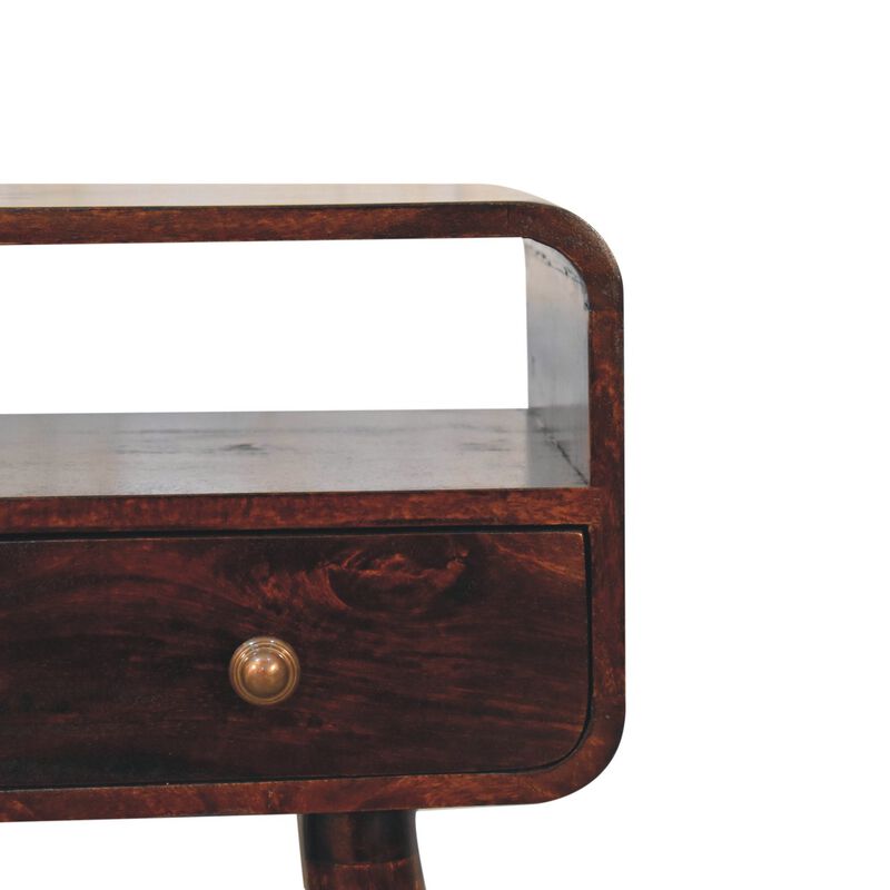 Artisan Furniture Solid Wood Mini California Walnut Curved Console Table image number 3