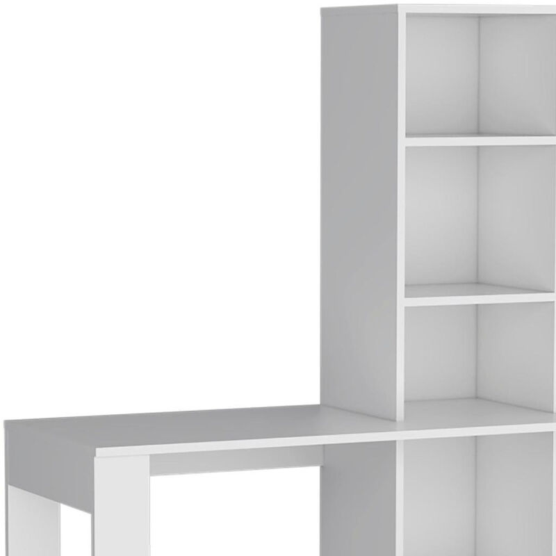 HomeRoots 39" White Wood Pedestal Computer Desk image number 3