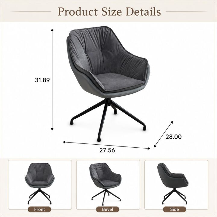 GOODSILO Ergonomic High Back Faux Leather Office Chair with Adjustable Height, 360&deg; Swivel and Soft Padding for All-Day Comfort