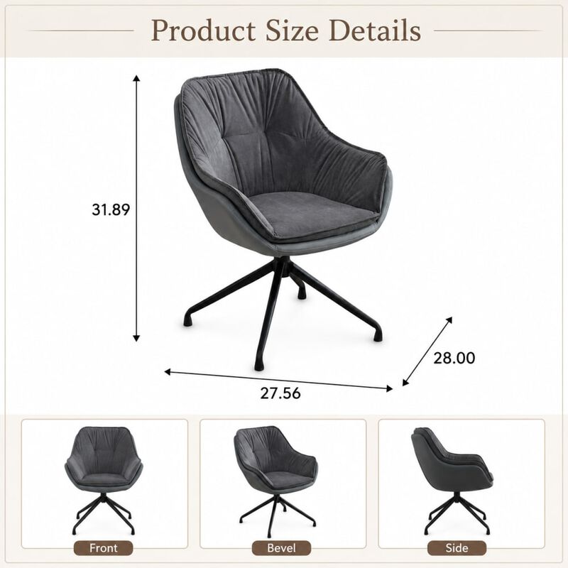 GOODSILO Ergonomic High Back Faux Leather Office Chair with Adjustable Height, 360&deg; Swivel and Soft Padding for All-Day Comfort image number 1