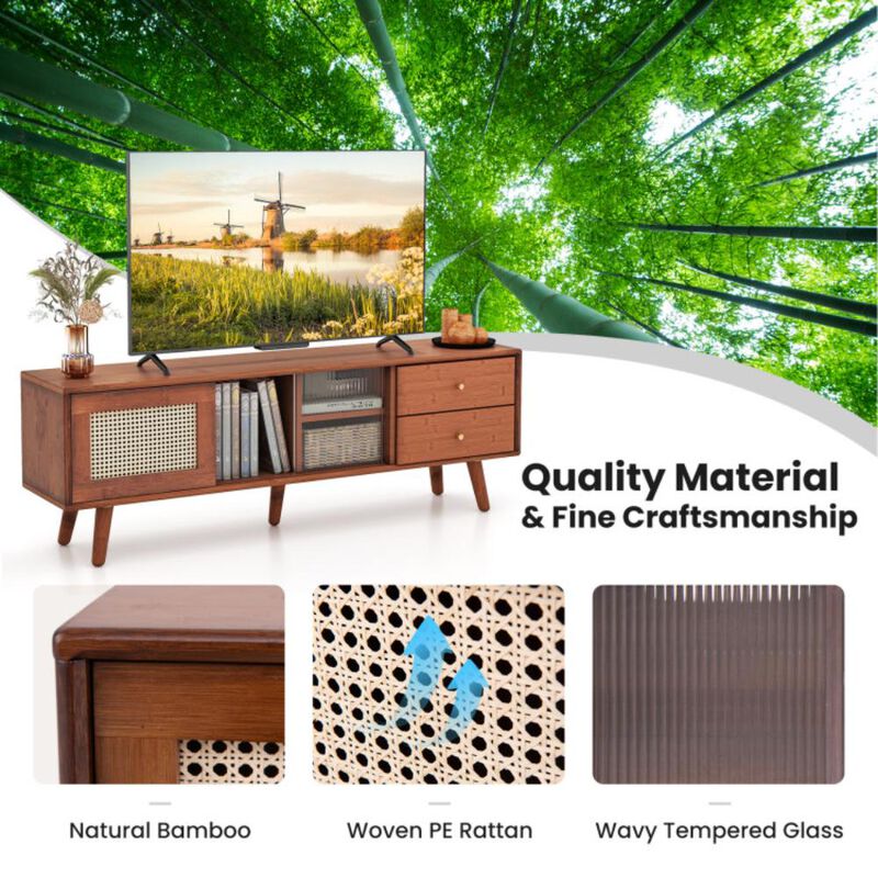 Hivvago Bamboo TV Stand for TV