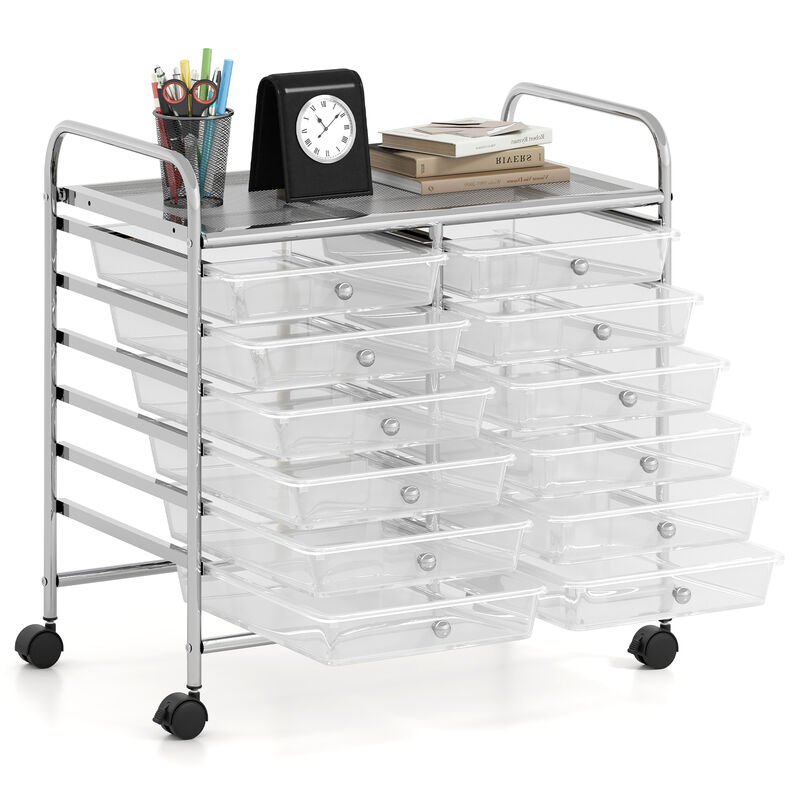 Heavy-Duty Rolling Cart with 12 Drawers – Ideal for Craft & Office Use