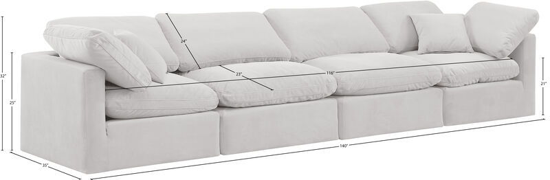Meridian Furniture Indulge Cream Velvet Modular Sofa image number 7