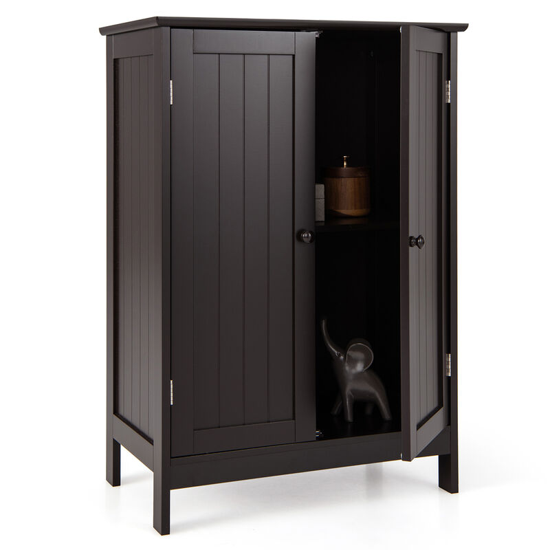 2-Door Freee-Standing Bathroom Cabinet with Shelf