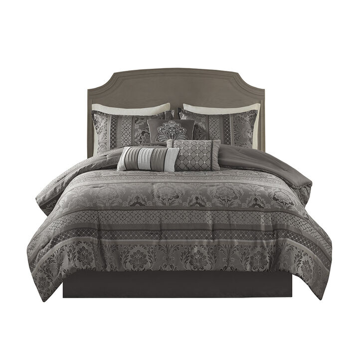 Gracie Mills Bruce 7-Piece Jacquard Comforter Set
