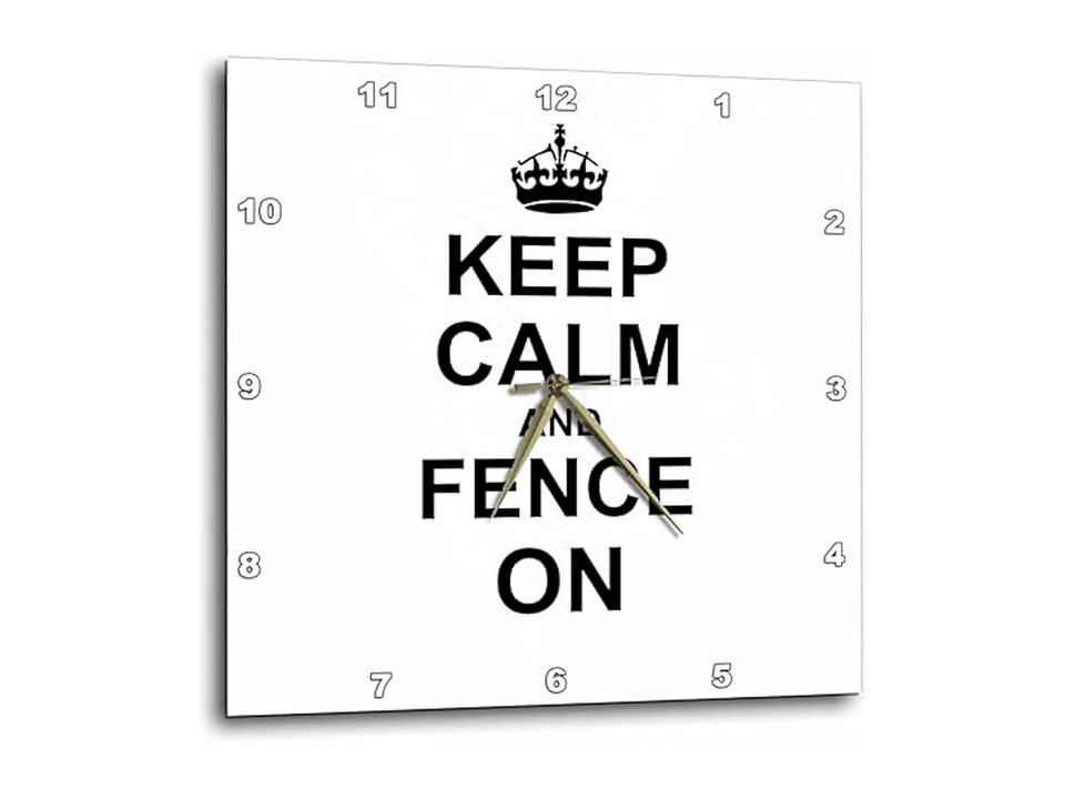 Keep Calm Fence Carry Fencing Fencers Wall Clock 10 Inch Home Decor