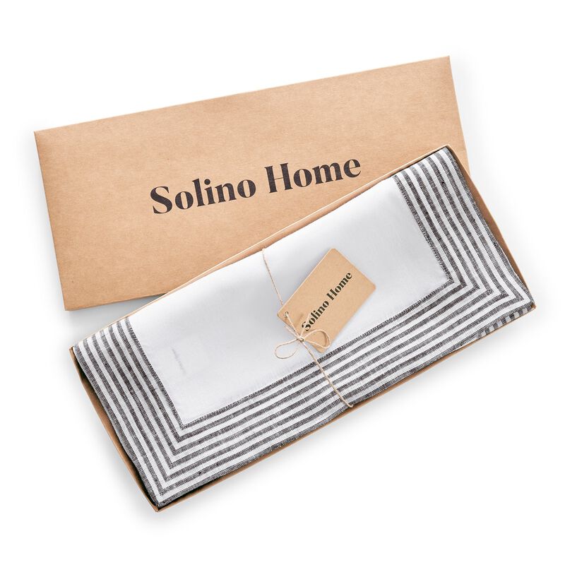Solino Home Lucca 100% Linen Table Runner &ndash; Handcrafted, Machine Washable, Perfect for Holiday and Everyday Dining