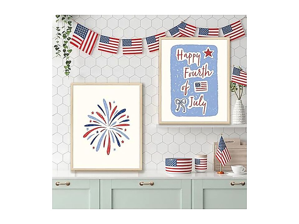 12 Pack 4th July Wall Art Patriotic Arts Decor Cute America Poster Independence