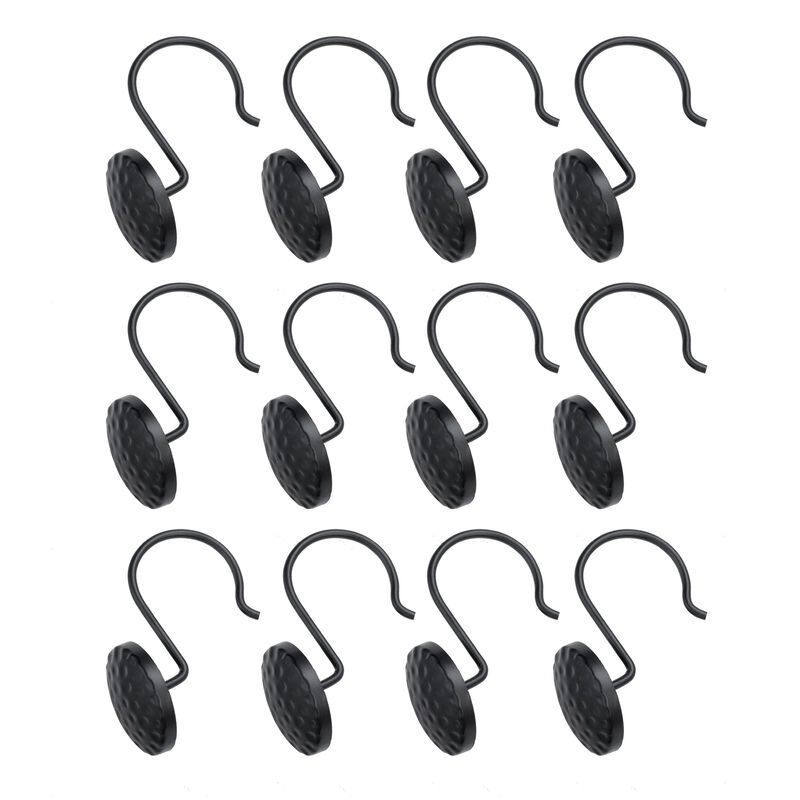 12-Piece Resistant Metal Shower Curtain Hooks image number 2