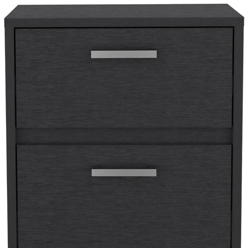 Durable Faux Wood Nightstand with Two Drawers – Modern Bedside Table