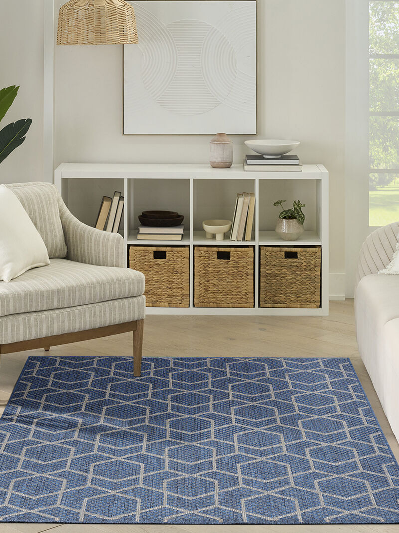 Horizon Indoor/Outdoor HOZ01 Denim 5' x 7' Rug