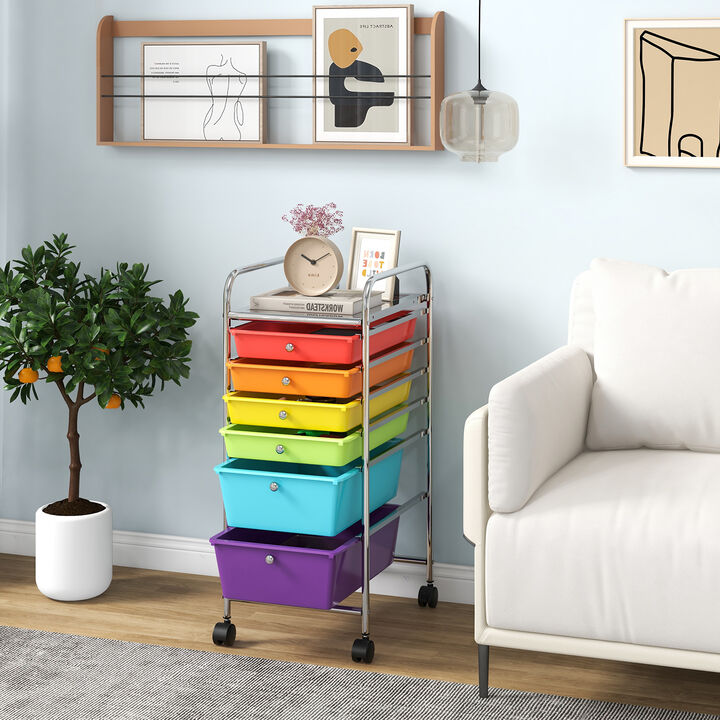 6-Drawer Mobile Storage Organizer Cart for Home, Office and Craft Room