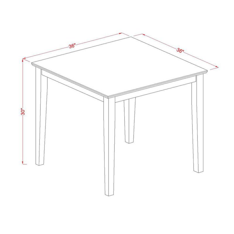 East West Furniture OXT-AWA-T  Beautiful Dinette Table with Natural Color Table Top Surface and Asian Wood Kitchen Table Wooden Legs - Natural Finish