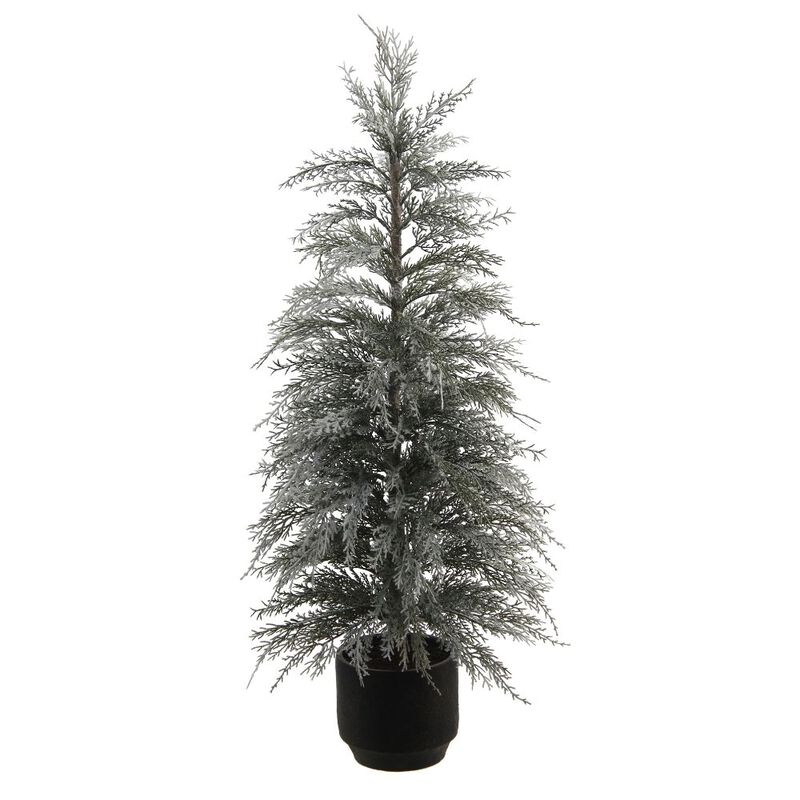 3' Flocked Cedar Tree image number 0