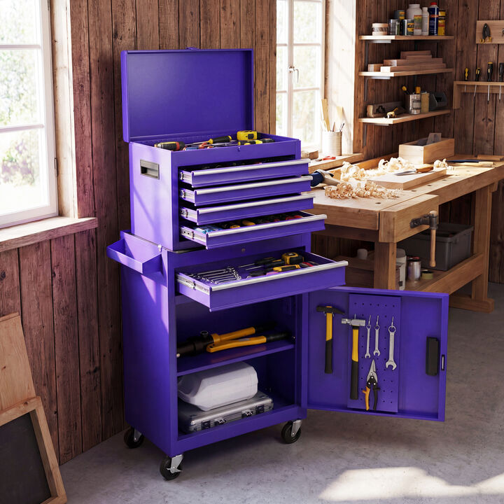 Portable Rolling Tool Chest with 5 Drawers and Secure Storage Design