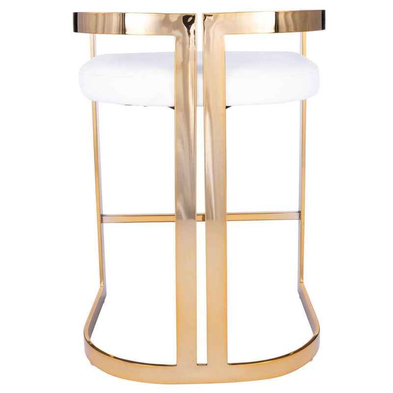Butler Specialty Company Clarence Faux Leather 25 Counter Stool, Gold