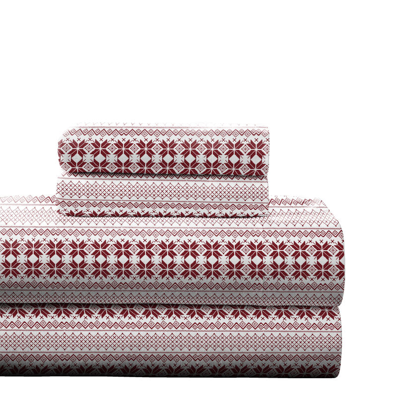 Pointehaven 180 GSM 100% Cotton Flannel Deep Pocket 4 pc Sheet Set