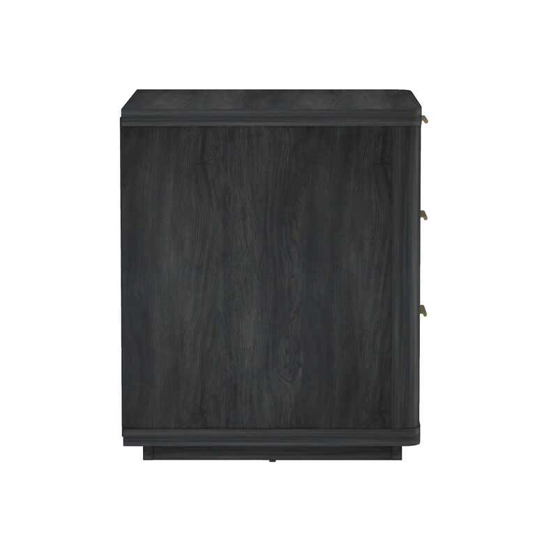 Evelyn Narrow 3-Drawer Nightstands in Dark Gray (Set of 2)